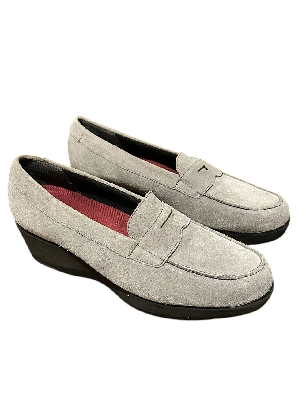 MUNRO Katie Wedge Penny Loafer Gray Suede Women’s Size 10 New without Box
